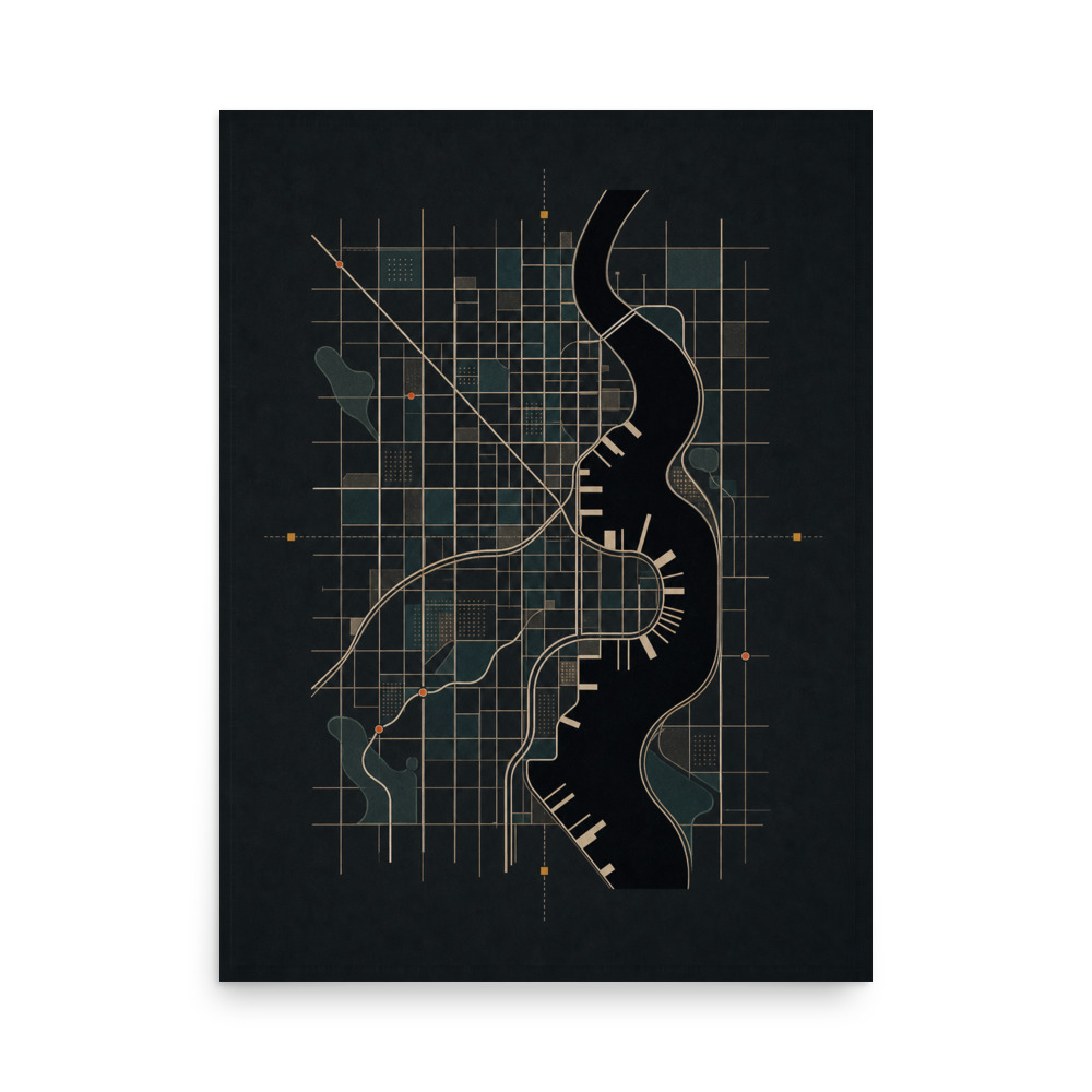 Blackwater Index city & map art print