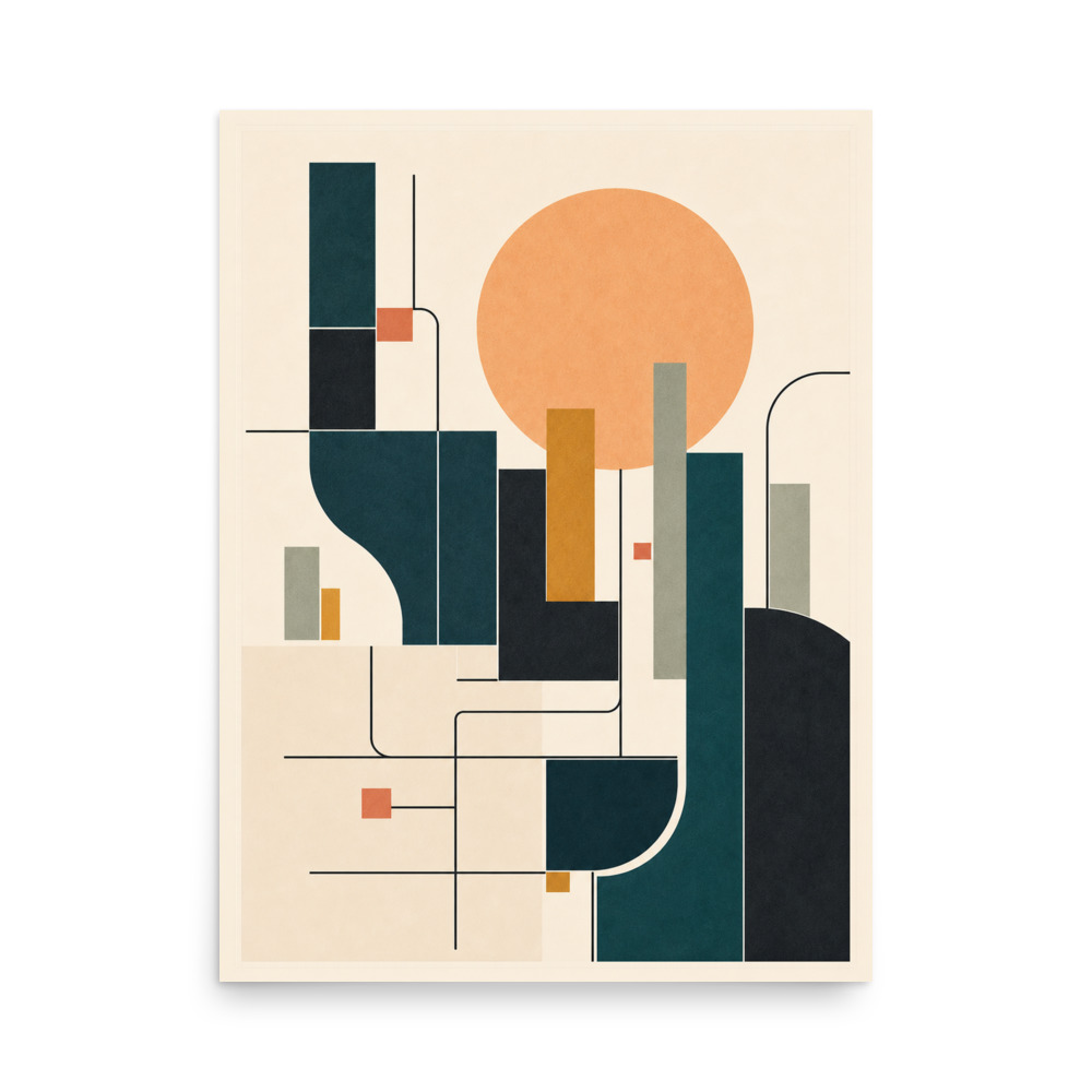 City Afterglow city & map art print