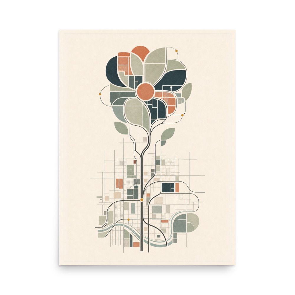 Civic Bloom — city & map art print by Frame & Field