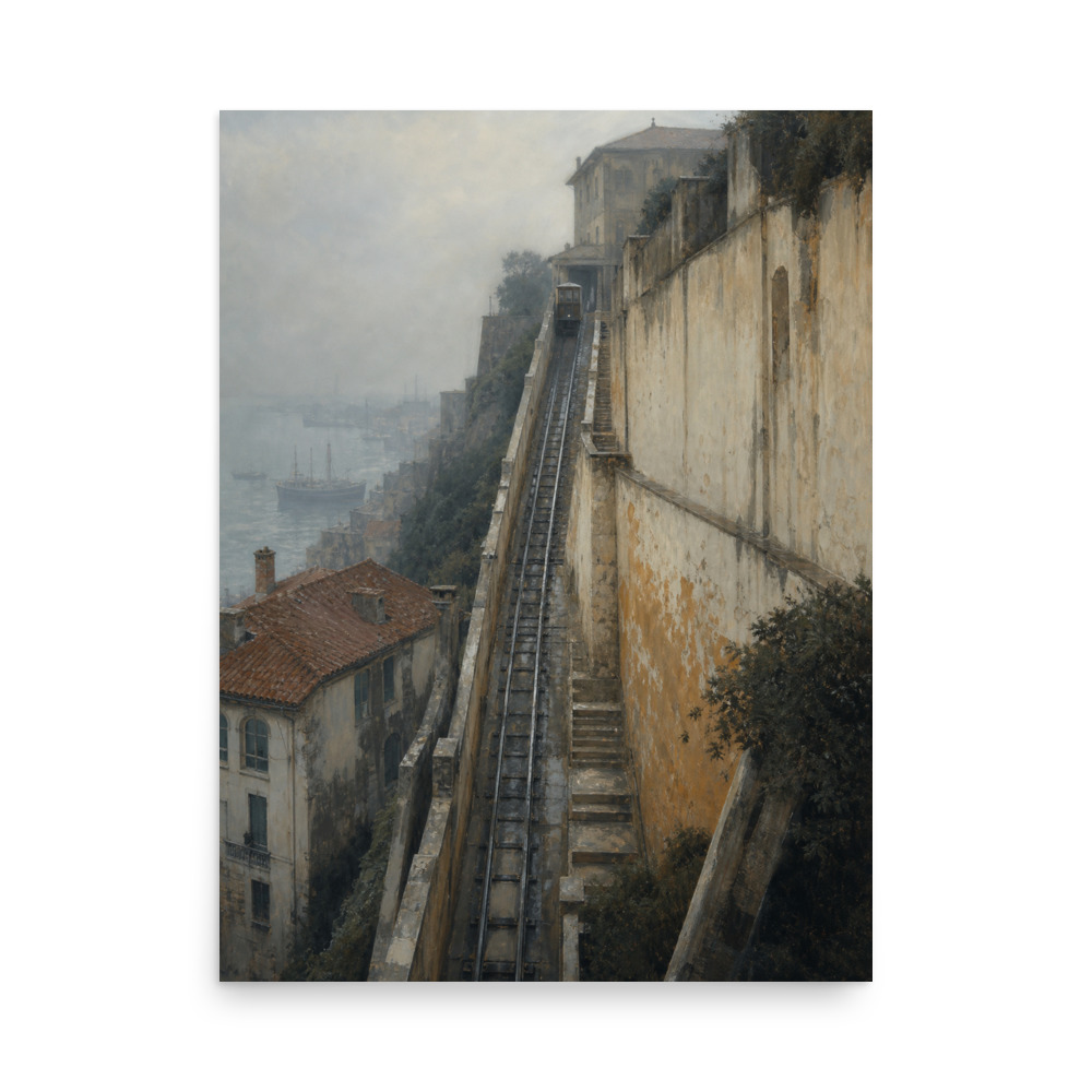 Funicular Hush — city & map art print by Frame & Field
