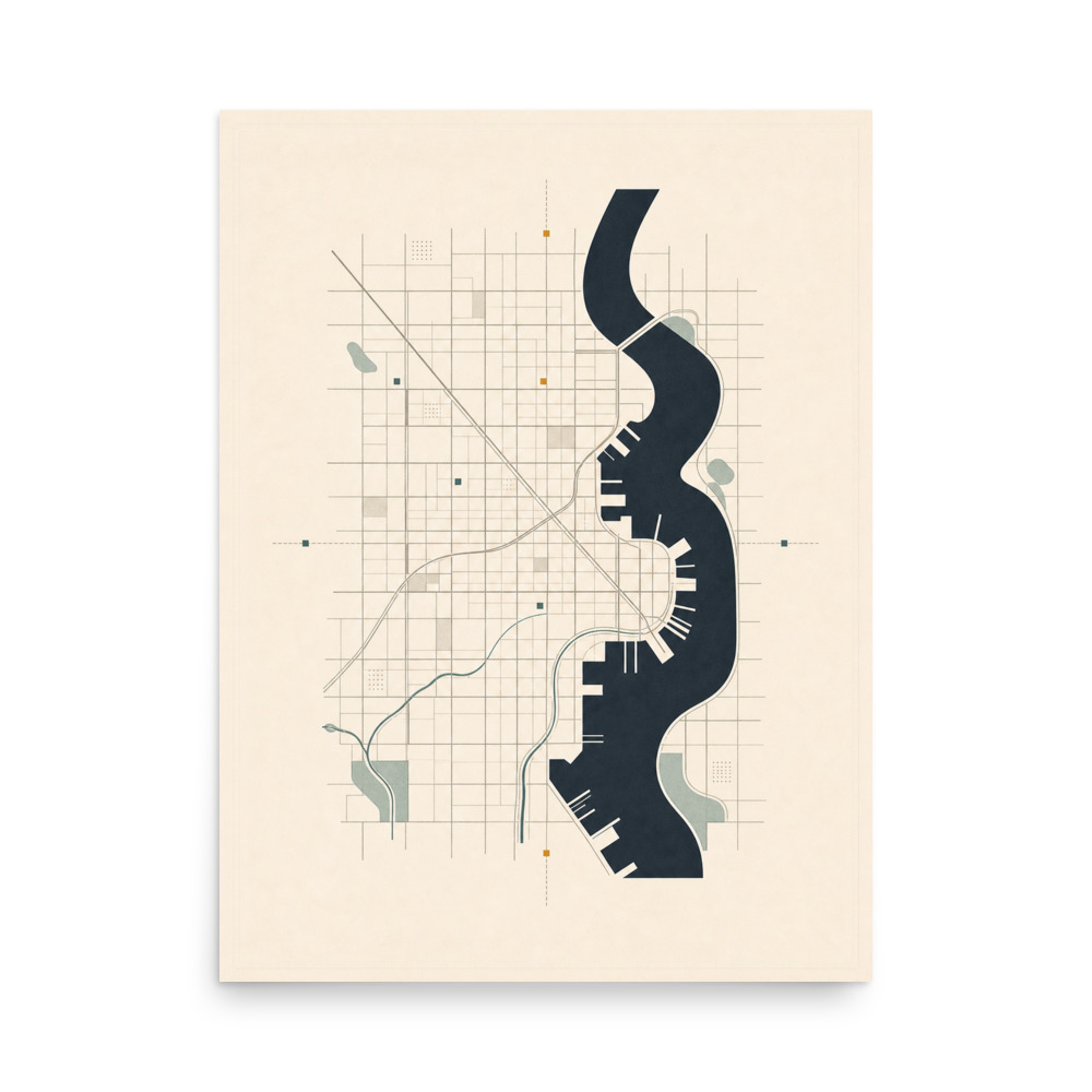 Harbor Index — city & map art print by Frame & Field