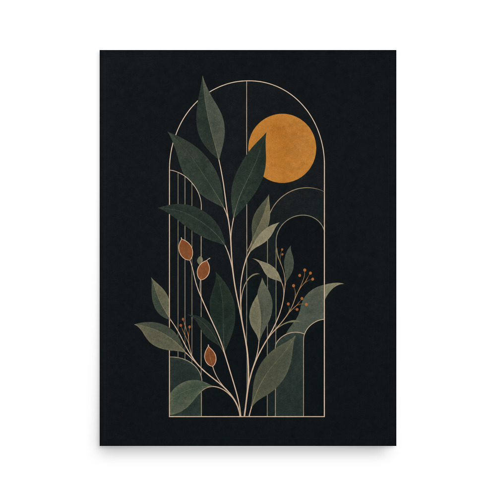 Midnight Conservatory — botanical art print by Frame & Field