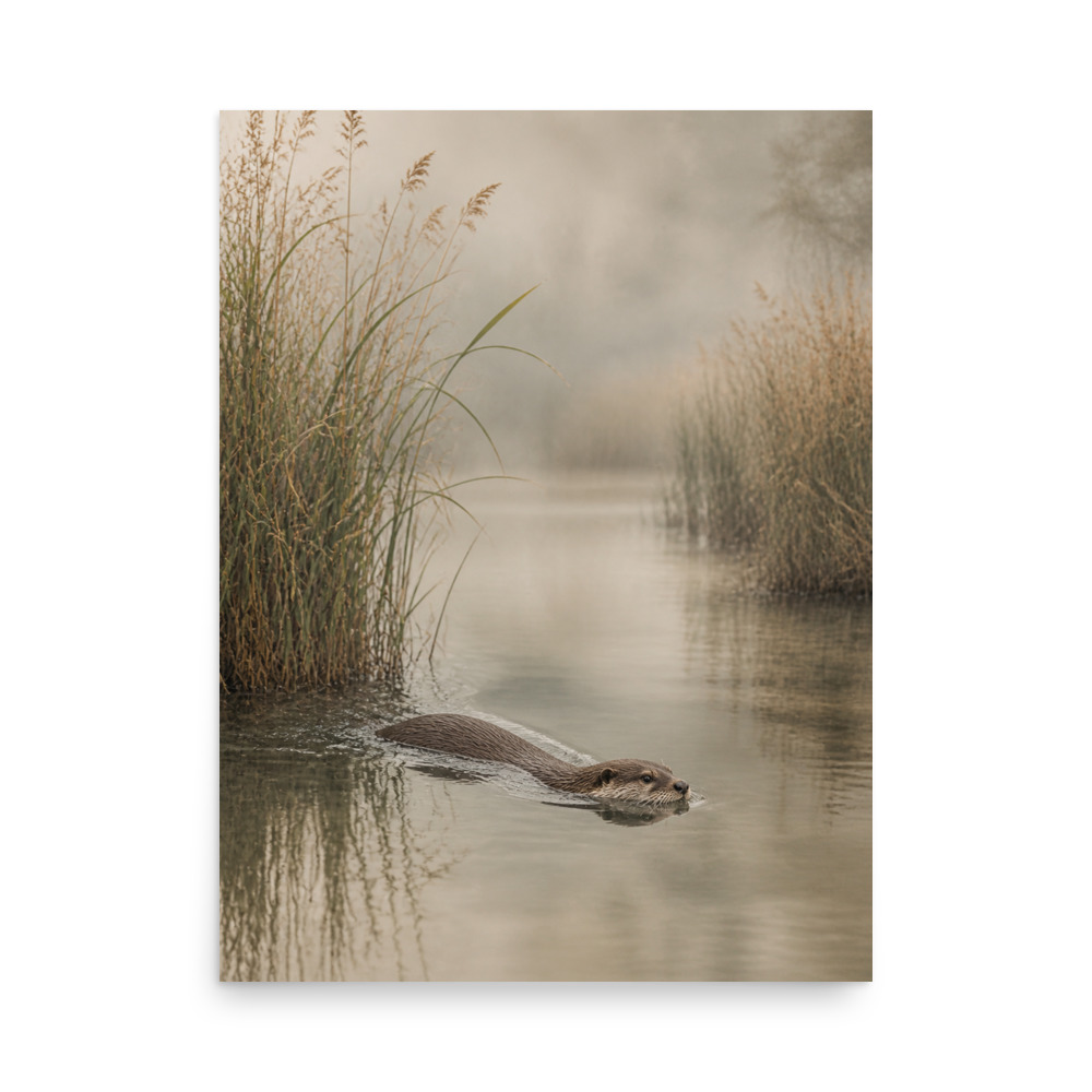 Otter Channel — wildlife art print by Frame & Field