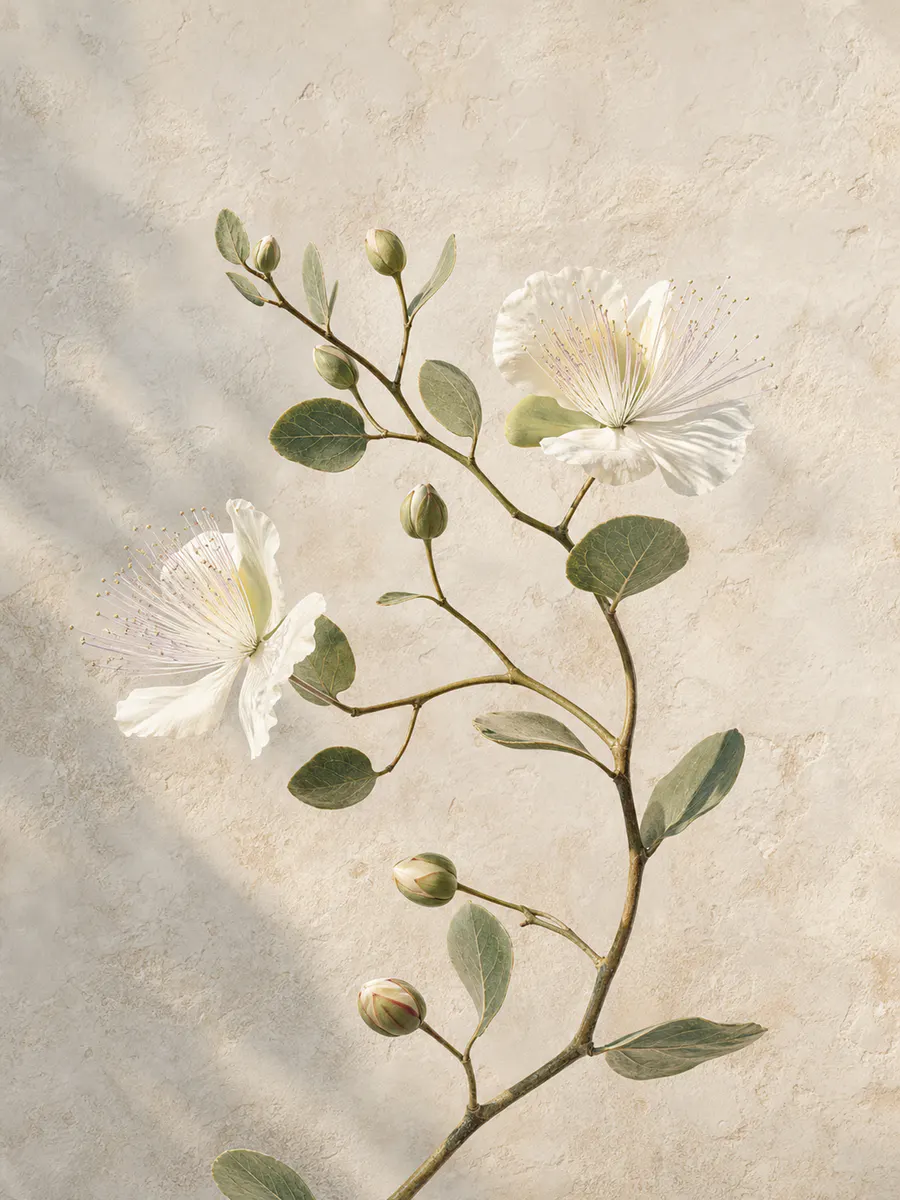 Caper Bloom botanical bedroom print