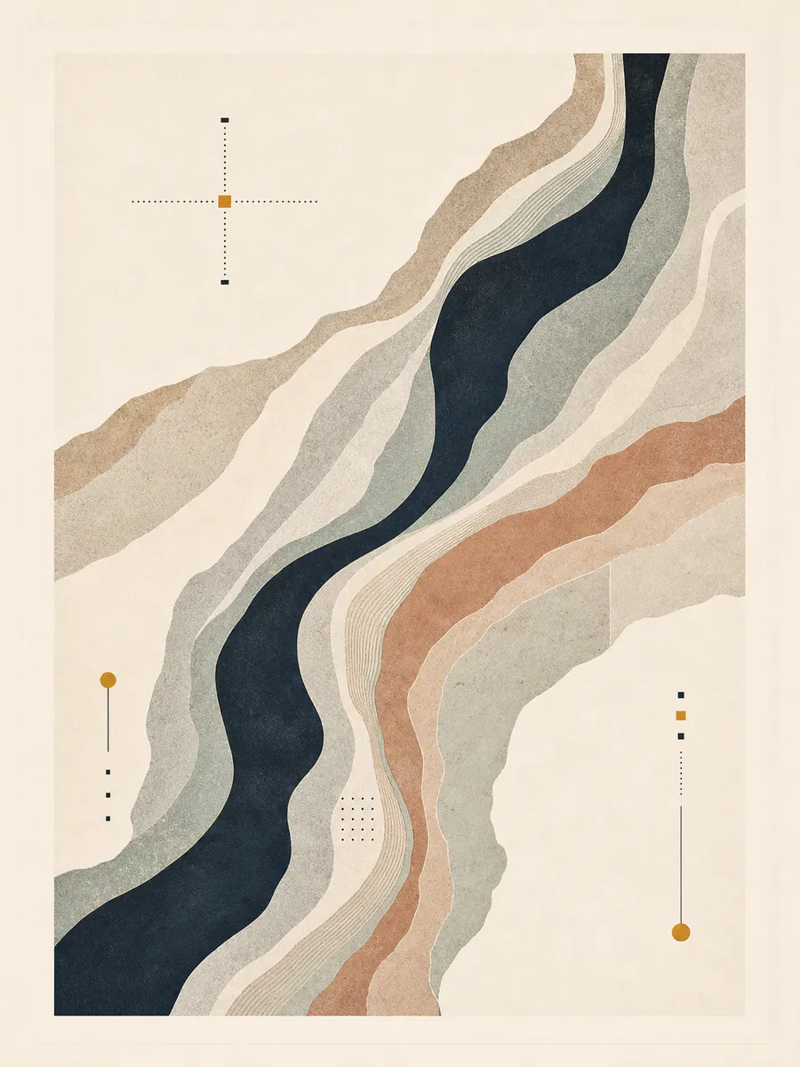 Mineral Current neutral gallery wall print