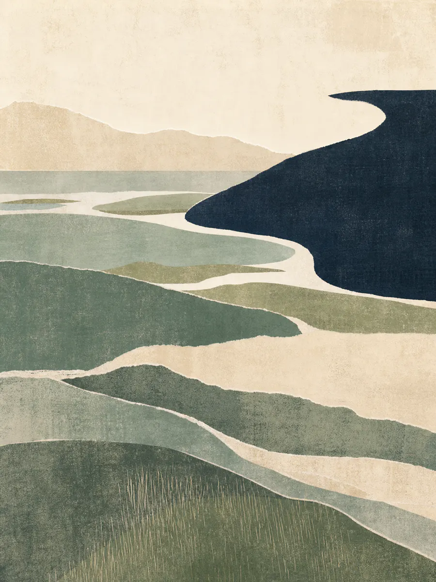 Salt Meadow Fold neutral gallery wall print